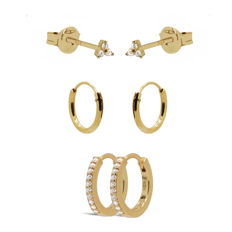 Karma 925 Sterling Silver Flow Earparty EPV47GP