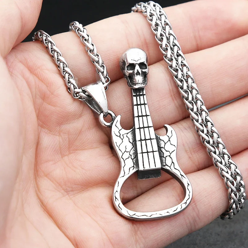 Collier Guitare Tête de Mort