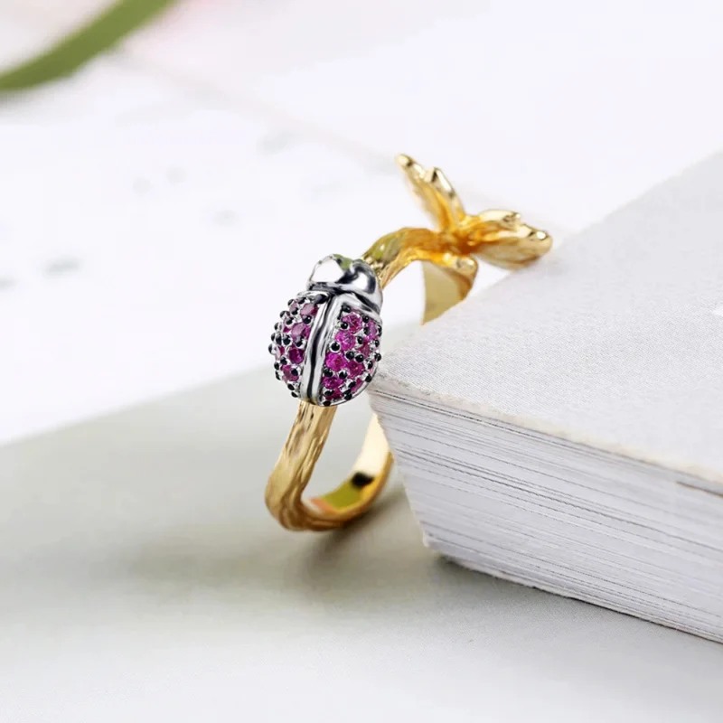 Bague Papillon et Coccinelle