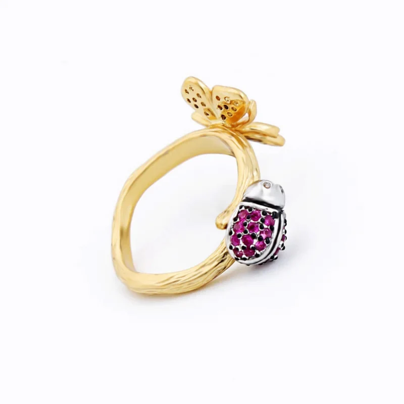 Bague Papillon et Coccinelle