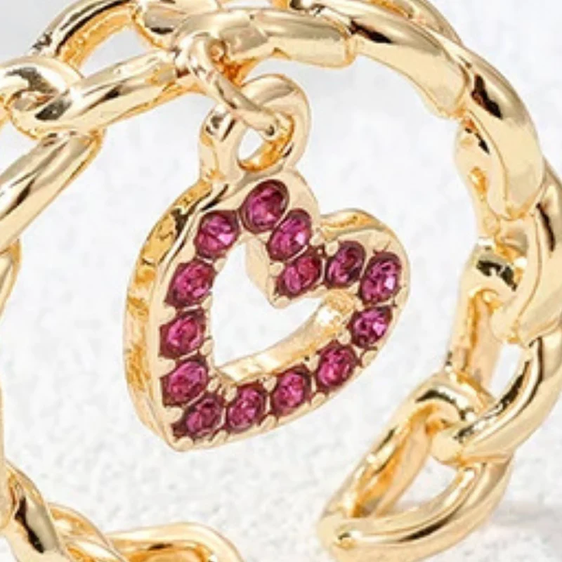 Bague Breloque Cœur Strass