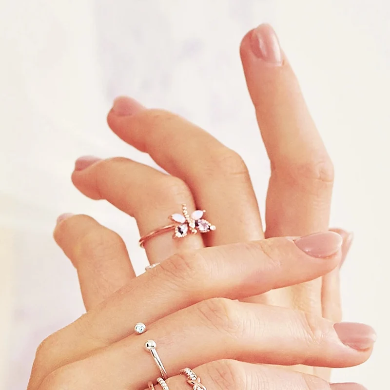 Bague Papillon Or Rose