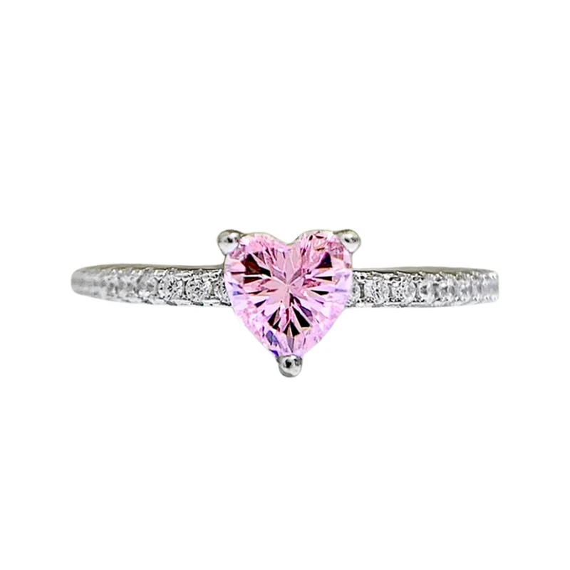 Bague Fiançailles Cœur Rose