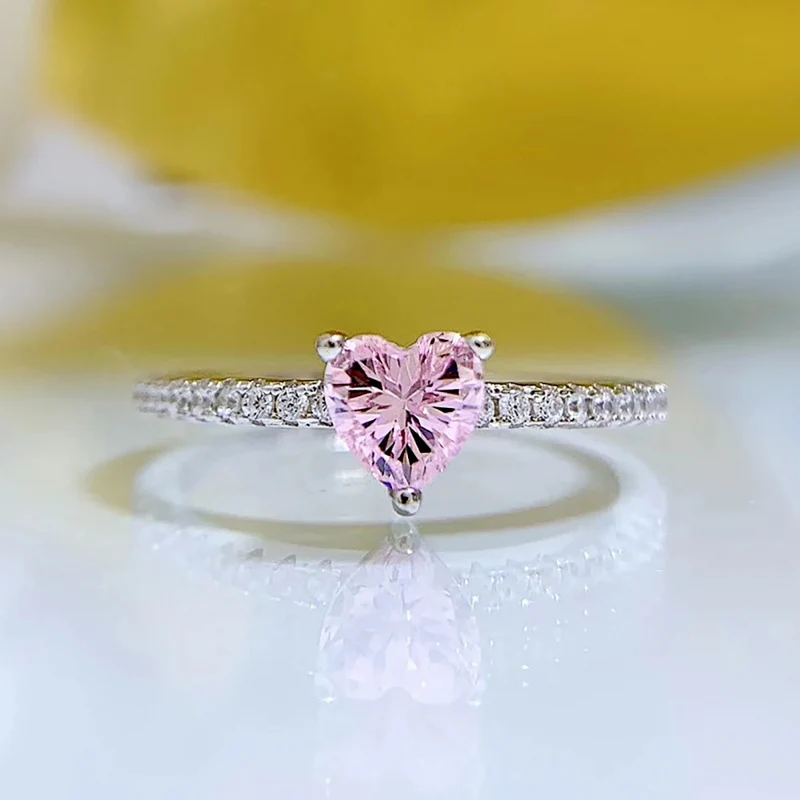 Bague Fiançailles Cœur Rose