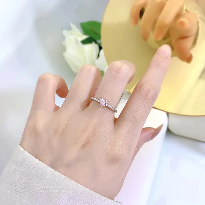 Bague Fiançailles Cœur Rose