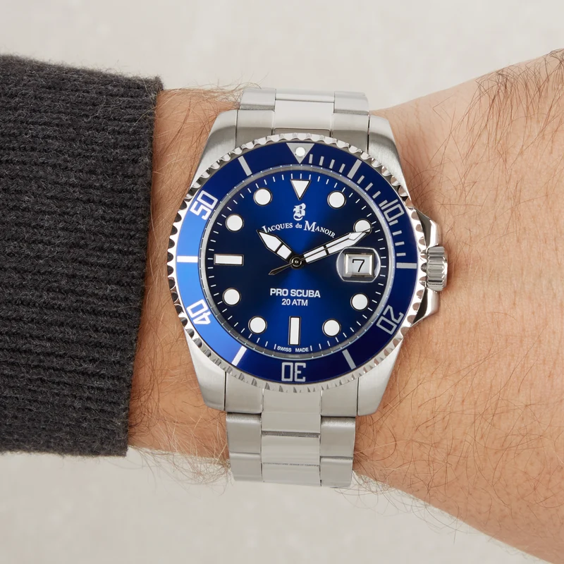 Jacques du Manoir Pro Scuba Hommes Montre Argent JWG02802