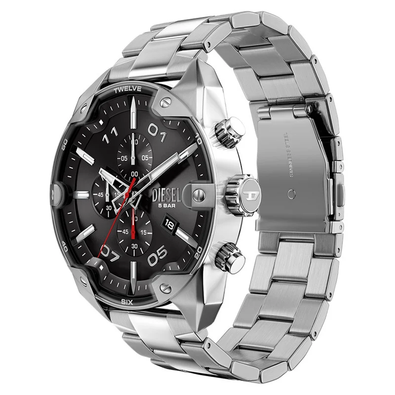 Diesel Spiked Round Black Dial Watch DZ4709