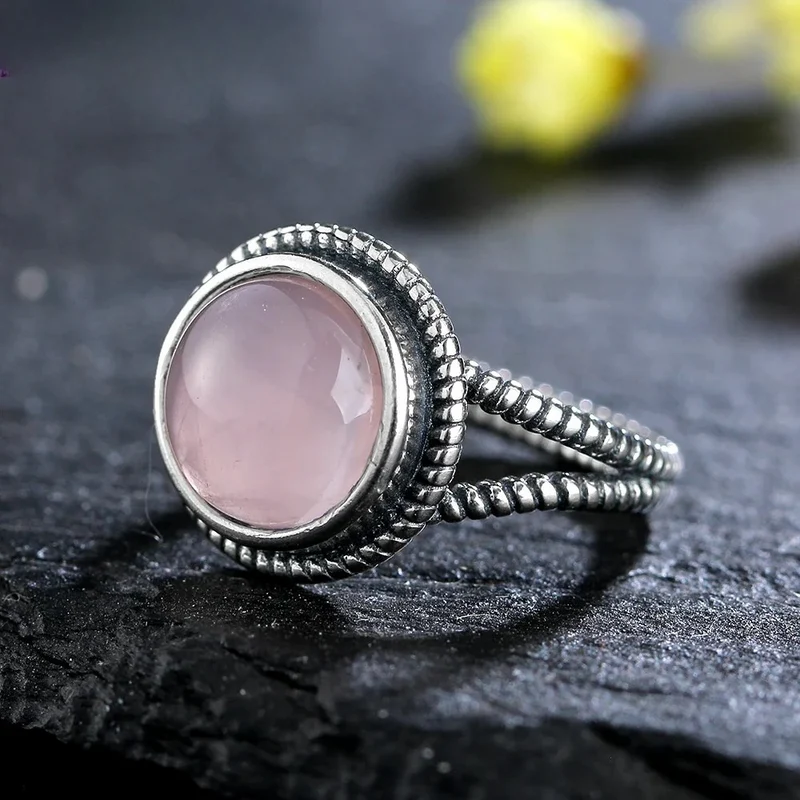 Bague Quartz Rose Vintage