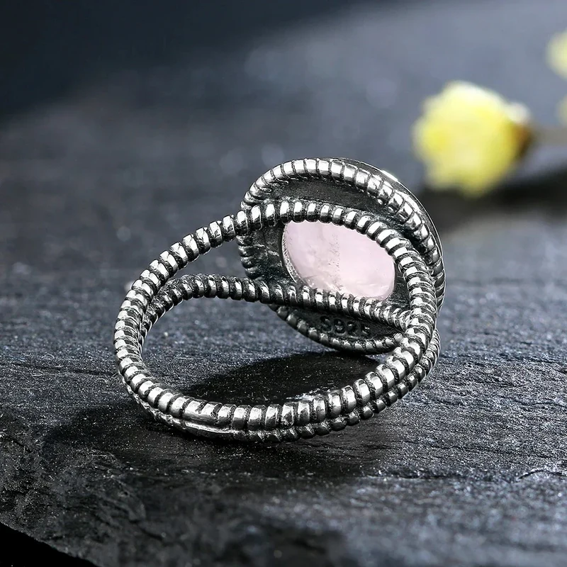 Bague Quartz Rose Vintage