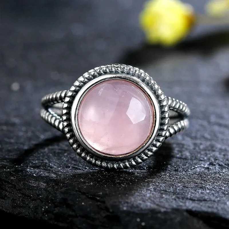 Bague Quartz Rose Vintage
