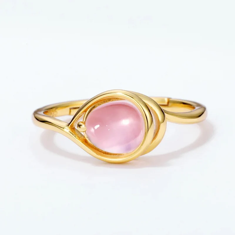 Bague Quartz Rose Or