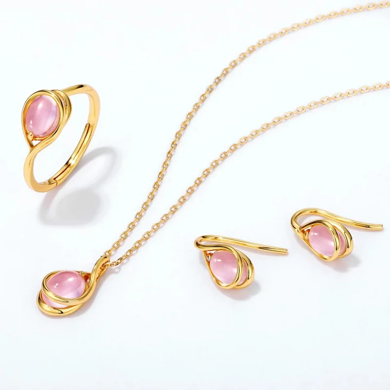 Bague Quartz Rose Or