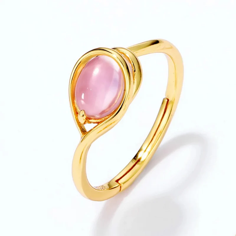 Bague Quartz Rose Or
