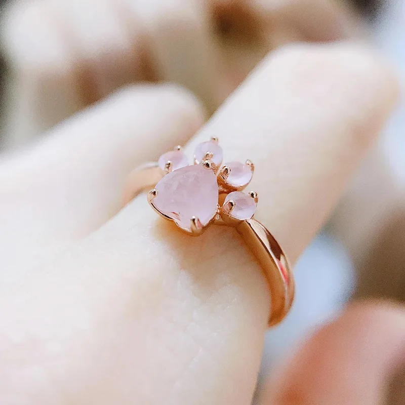 Bague Patte de Chien Or Rose