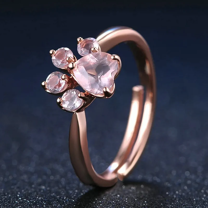 Bague Patte de Chien Or Rose