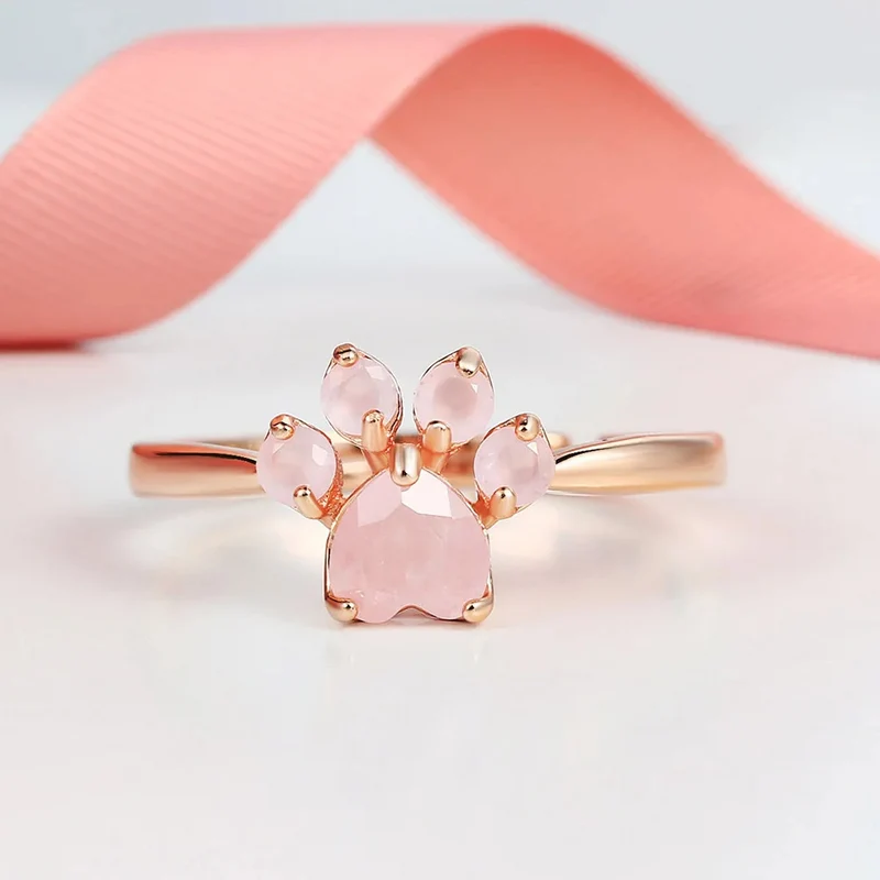 Bague Patte de Chien Or Rose