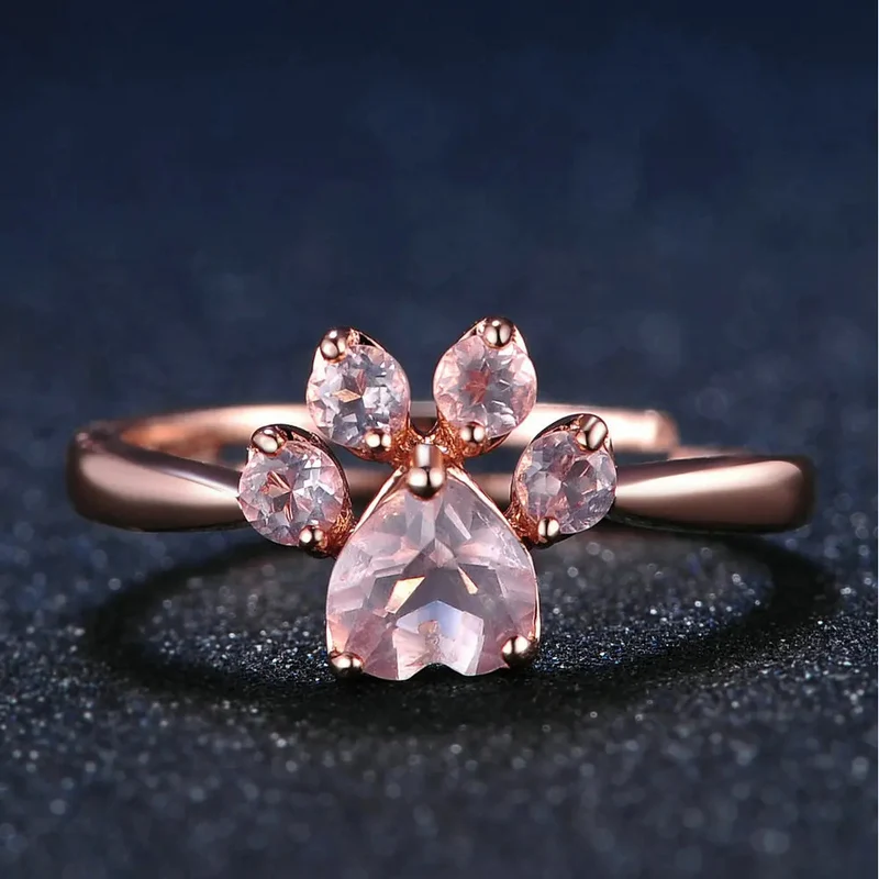 Bague Patte de Chien Or Rose