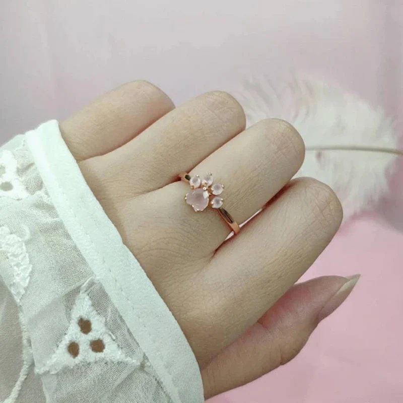 Bague Patte de Chien Or Rose