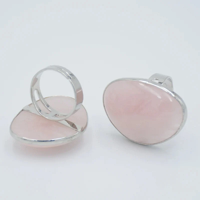 Bague Pierre Rose Pâle Argent