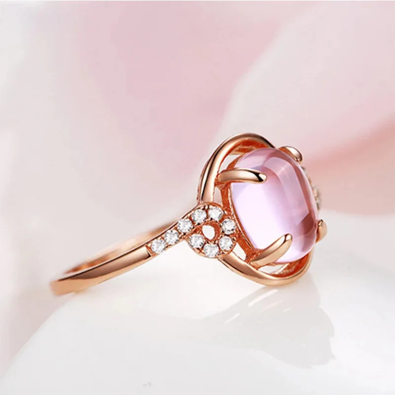 Bague Pierre Rose Or Rose