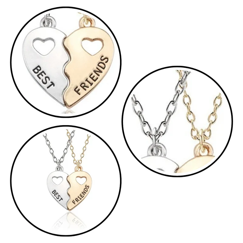 Collier Best Friends Cœur Or et Argent