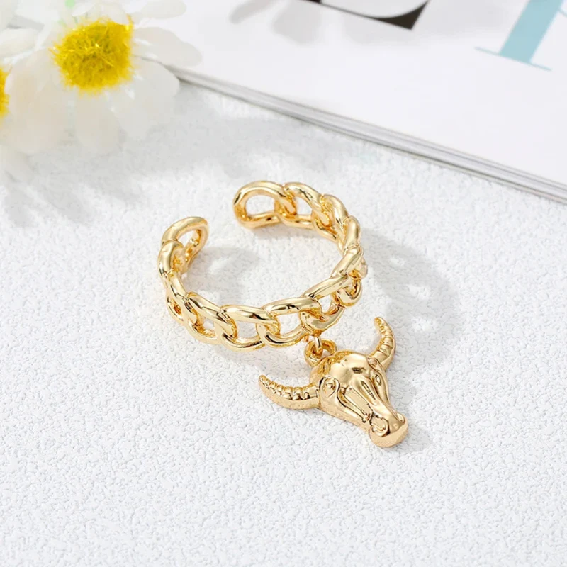 Bague Breloque Tête Taureau
