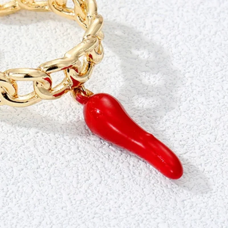 Bague Breloque Piment Rouge