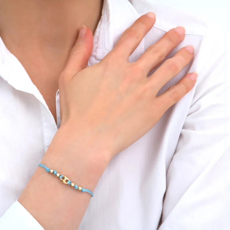 Bracelet Lien Grain de Café Doré