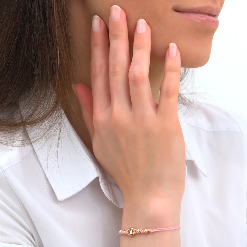 Bracelet Lien Grain de Café Doré