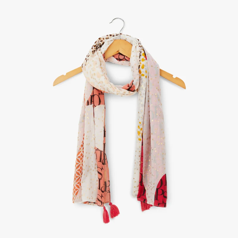 Foulard rectangulaire corail Navelli