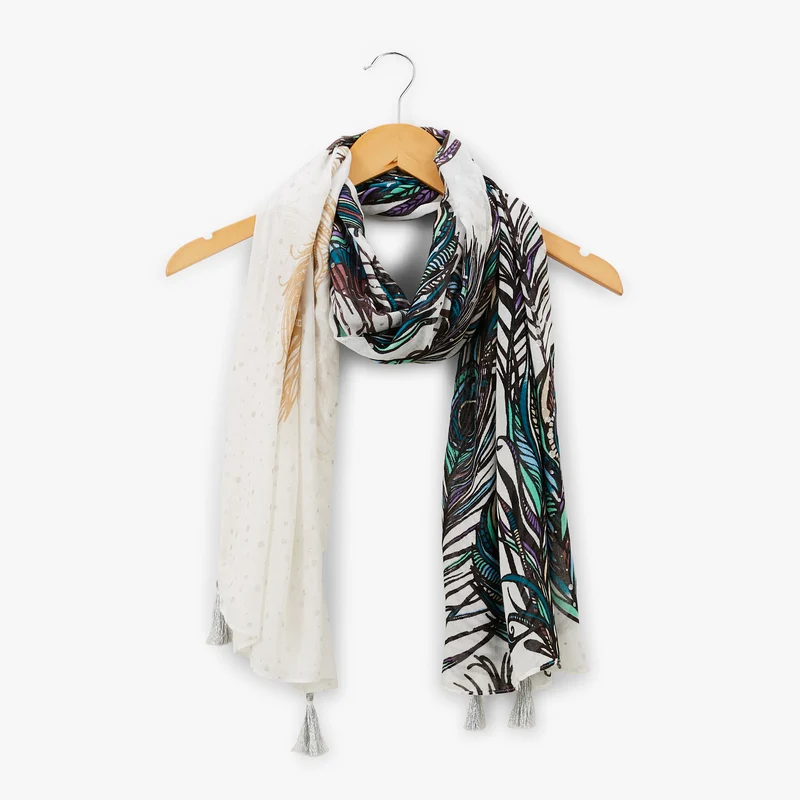 Foulard rectangulaire bleu Nepa