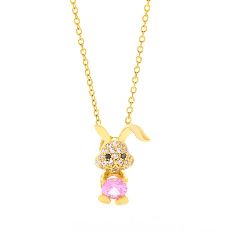 Collier Lapin Pierre Rose