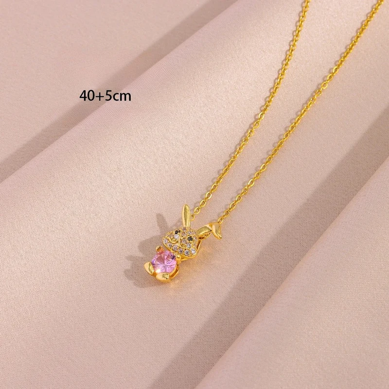 Collier Lapin Pierre Rose