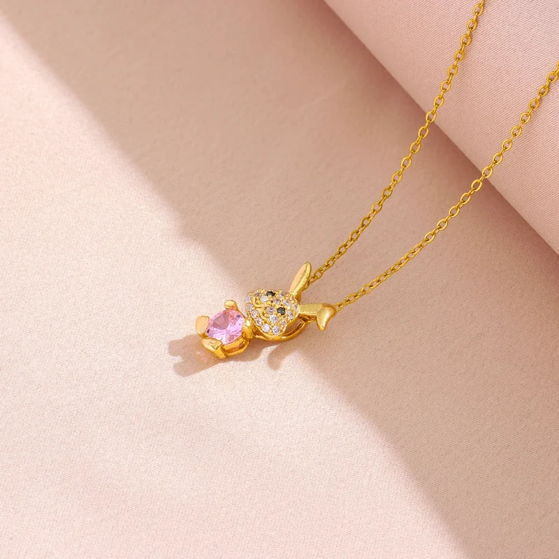 Collier Lapin Pierre Rose