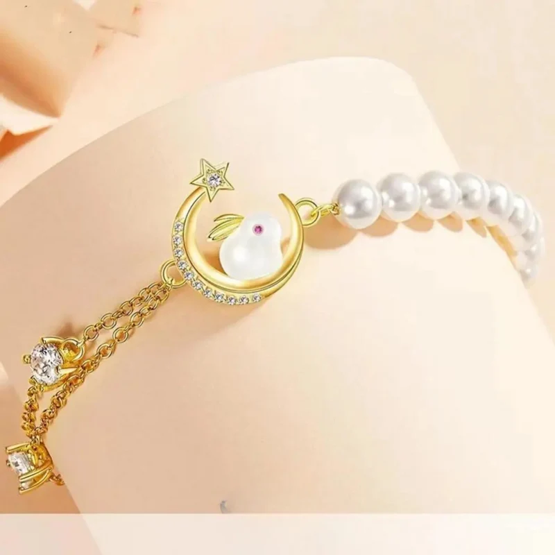 Bracelet Lune et Lapin