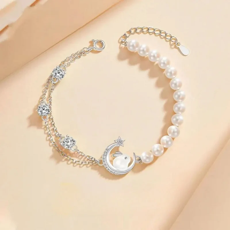 Bracelet Lune et Lapin