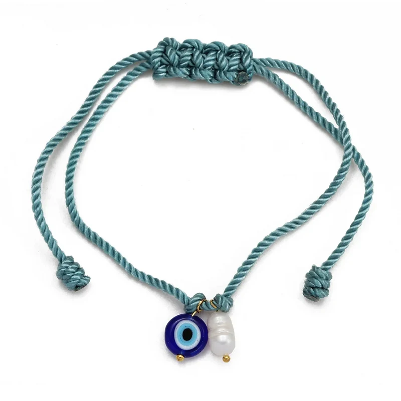 Bracelet Cordon Œil et Perle Naturelle