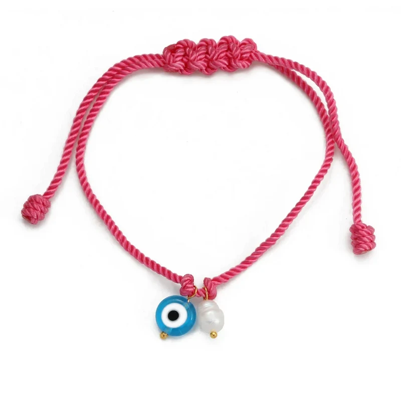 Bracelet Cordon Œil et Perle Naturelle