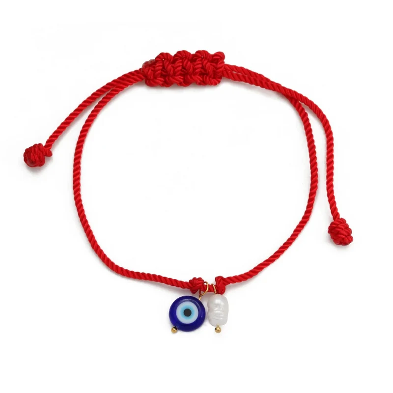 Bracelet Cordon Œil et Perle Naturelle