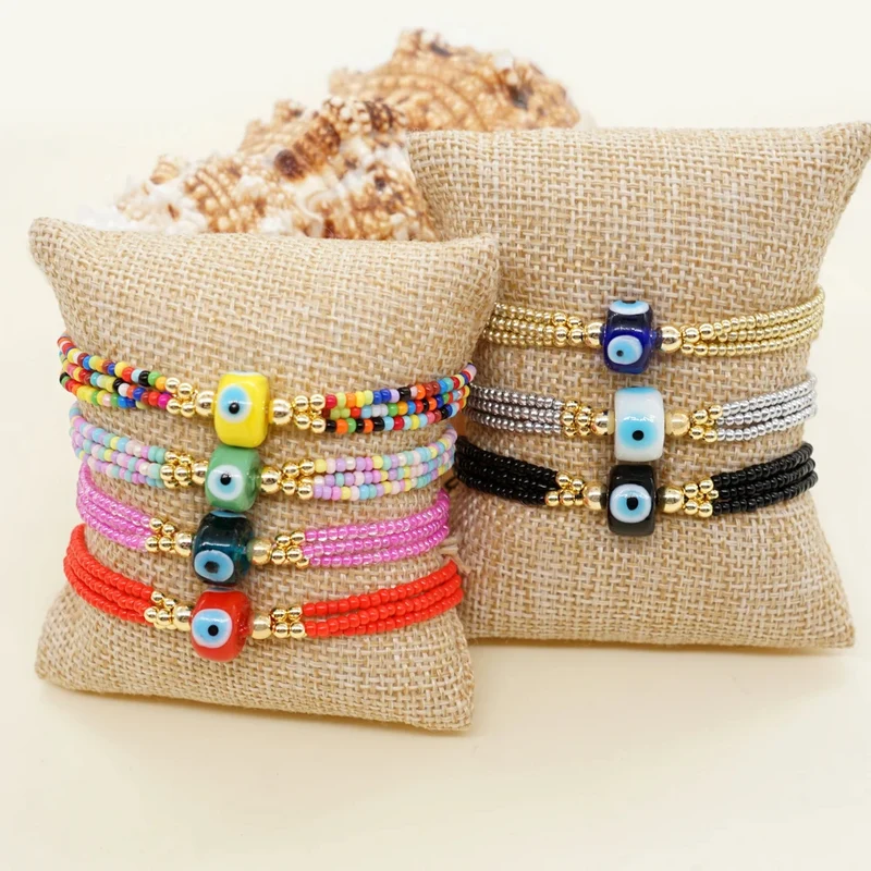 Triple Bracelet Multicolore Œil