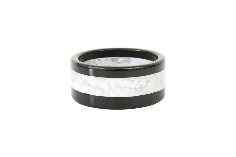 Bracelet jonc acétate noir blanc