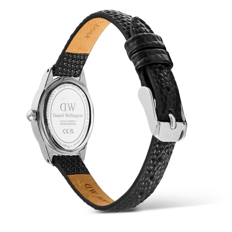Daniel Wellington Ophelia Mini Black Lizard Argent Montre Femme DW00100887