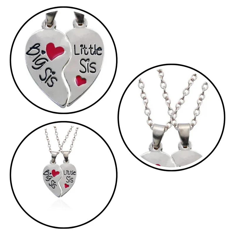 Collier Big et Lil Sis Argent