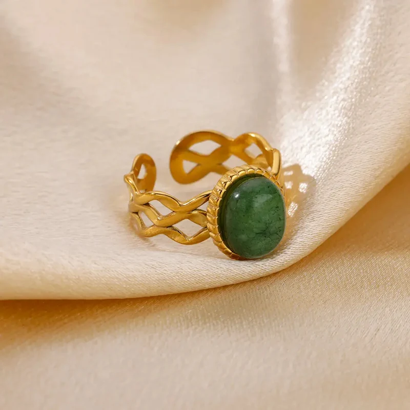 Bague Fantaisie Pierre Verte