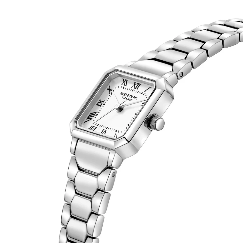 Parte di Me Orologio square ladies watch silver coloured and white PDM09027