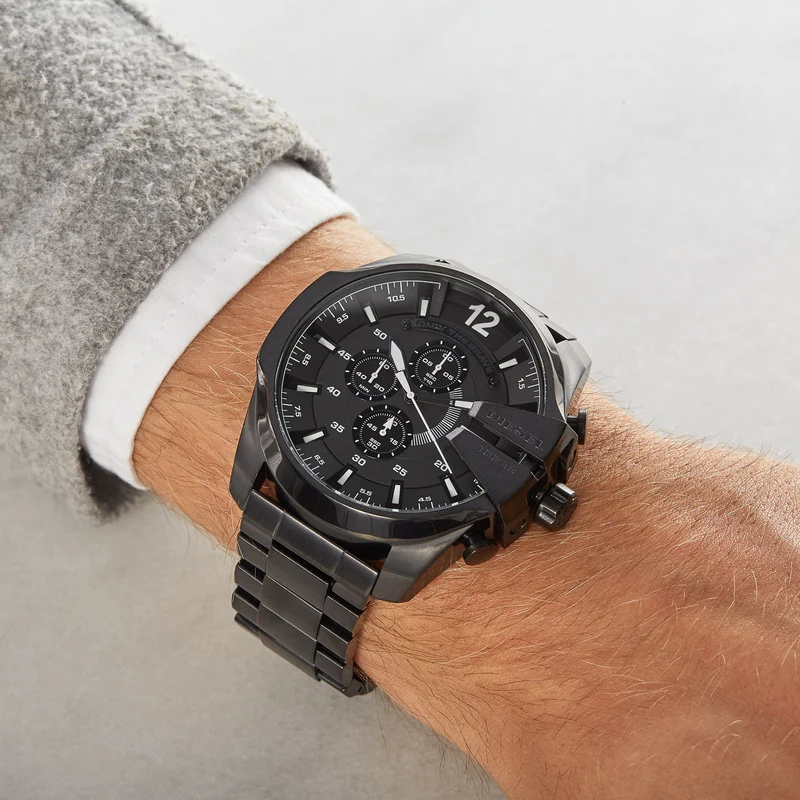 Diesel Mega Chief Hommes Montre Noir DZ4283