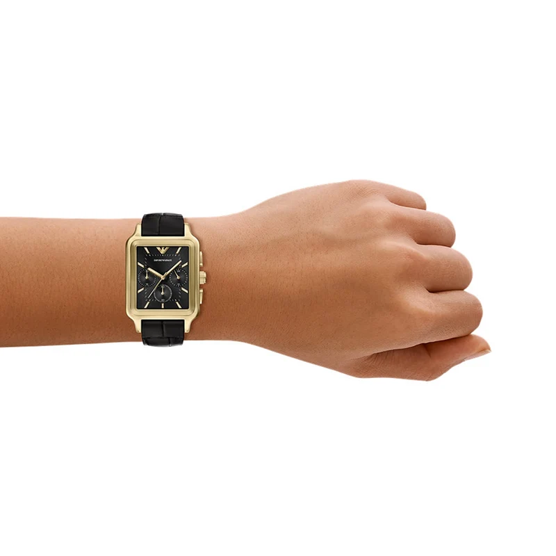 Emporio Armani Rectangular Black Dial Watch AR11753