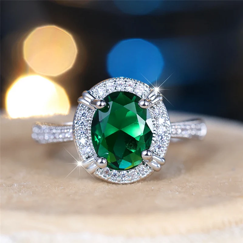 Bague Argent et Pierre Verte