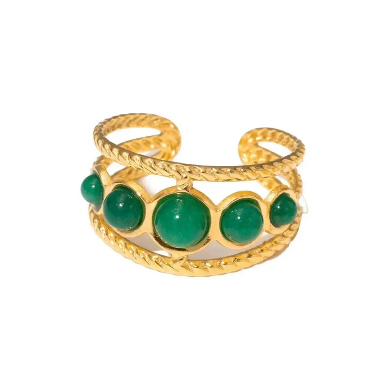 Bague Or Pierre Verte