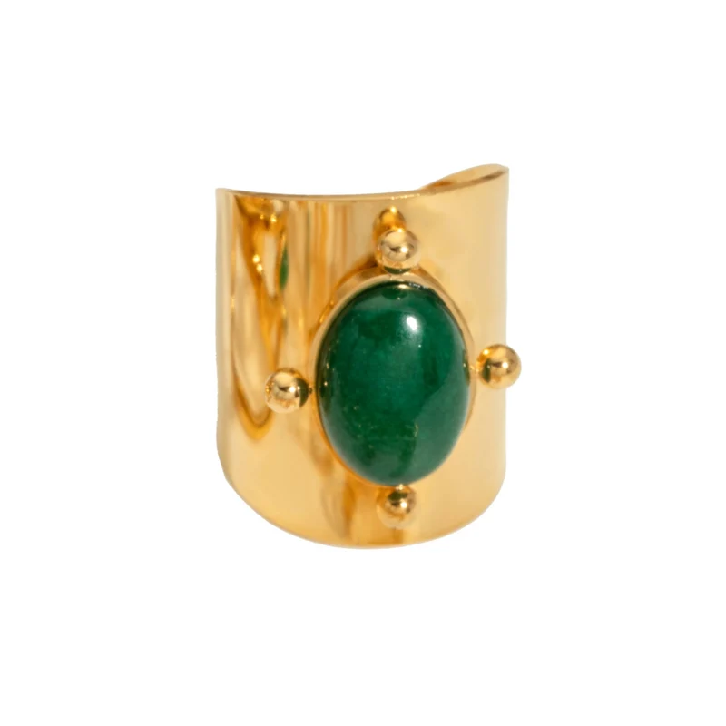 Bague Or Pierre Verte